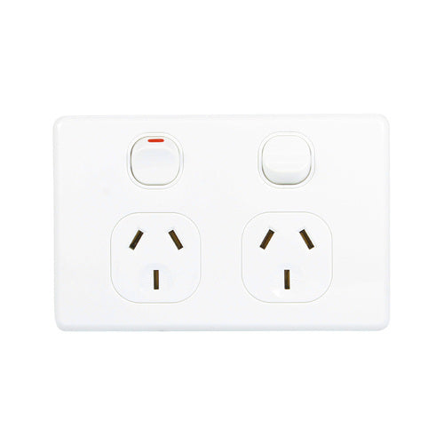 NLS 30662 | Double Pole Double Power Point 10Amp 'Classic' Style | White