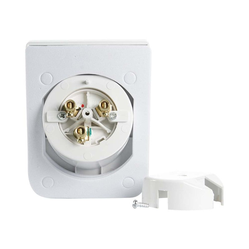 NLS 30790 | Weatherproof Inlet 15 Amp White IP44 | Caravan Inlet