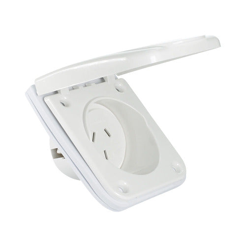 NLS 30791 | Weatherproof Outlet 10 Amp White IP44 | Caravan Outlet