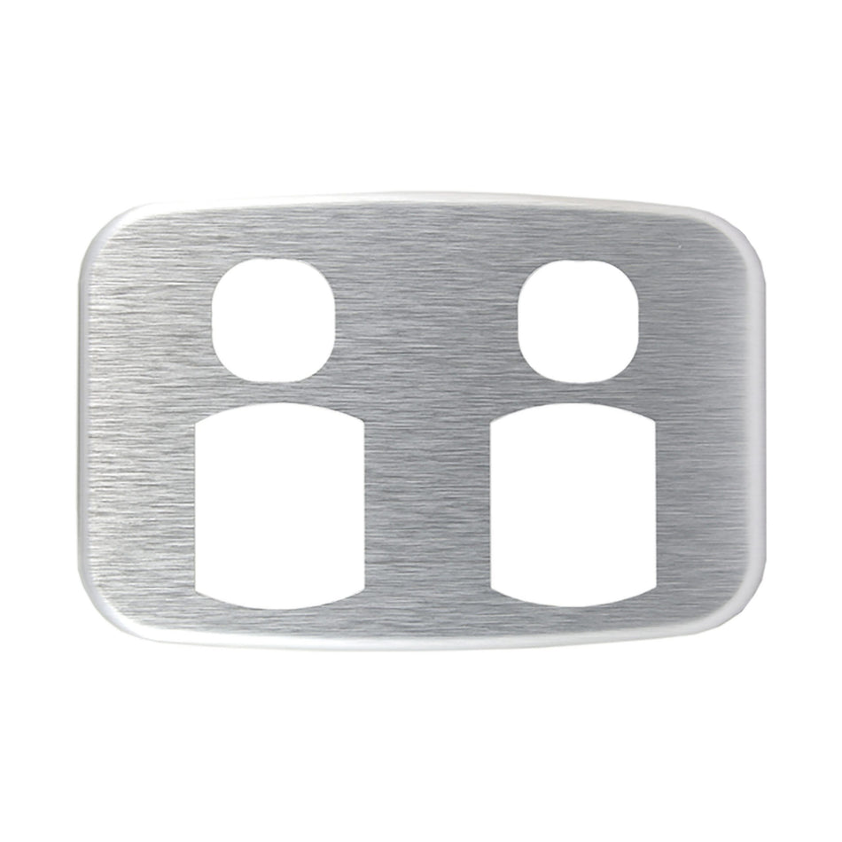 Brushed Aluminium Cover Plate Double GPO LUNA