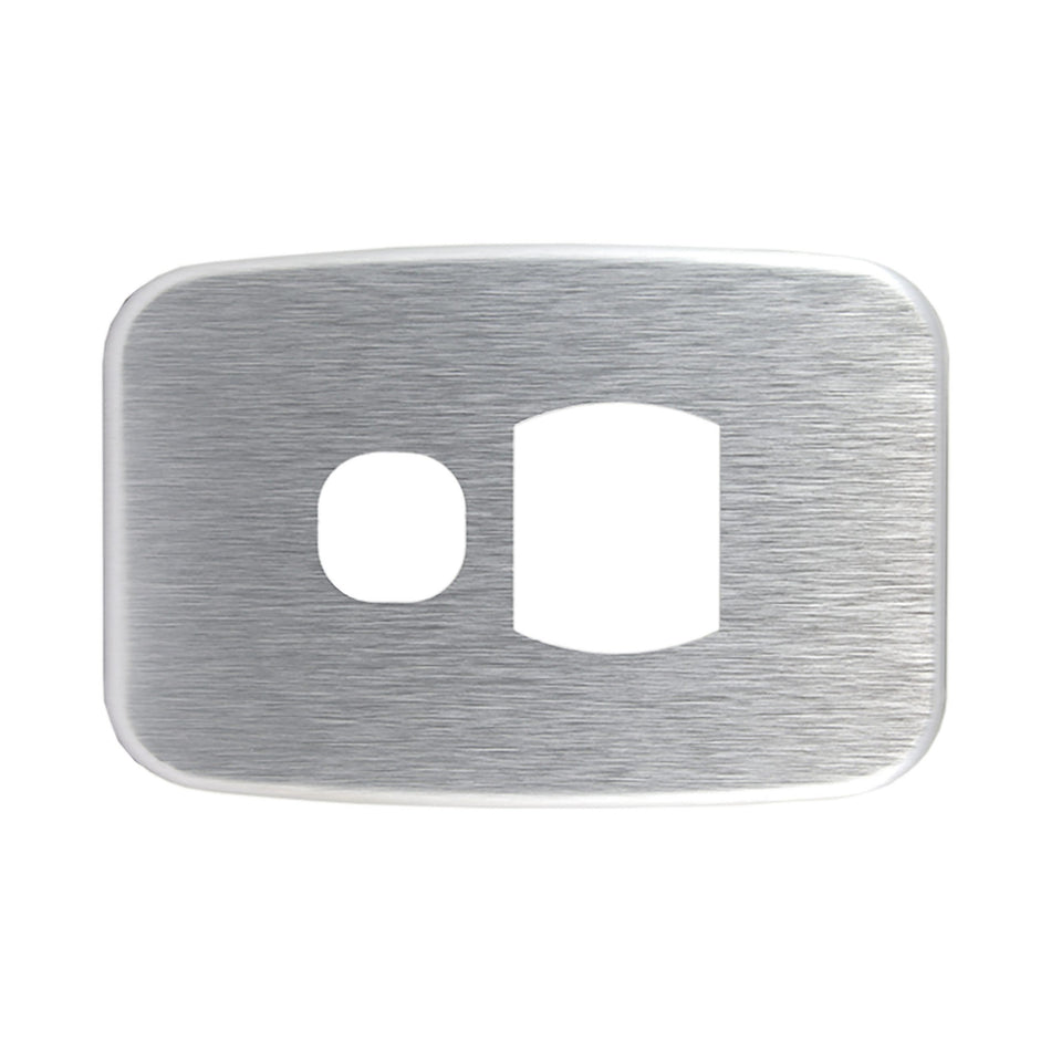 Brushed Aluminium Cover Plate Single GPO LUNA