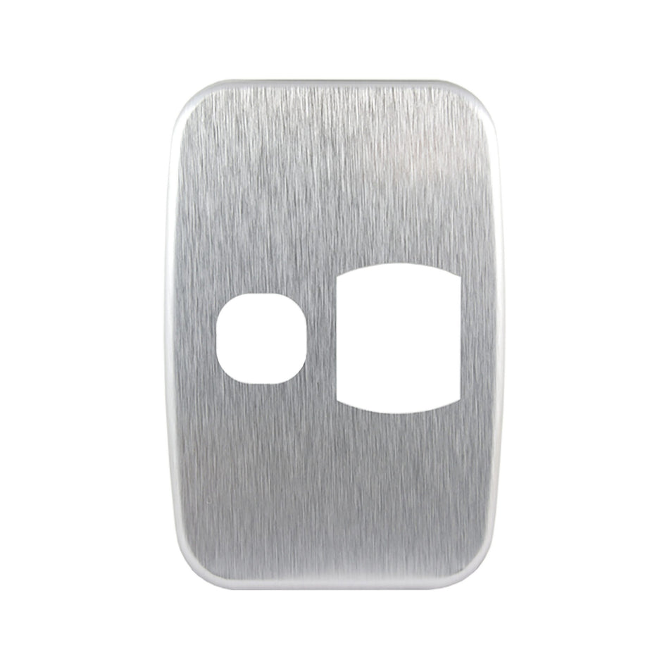 Aluminium Cover Plate Single GPO Vertical LUNA