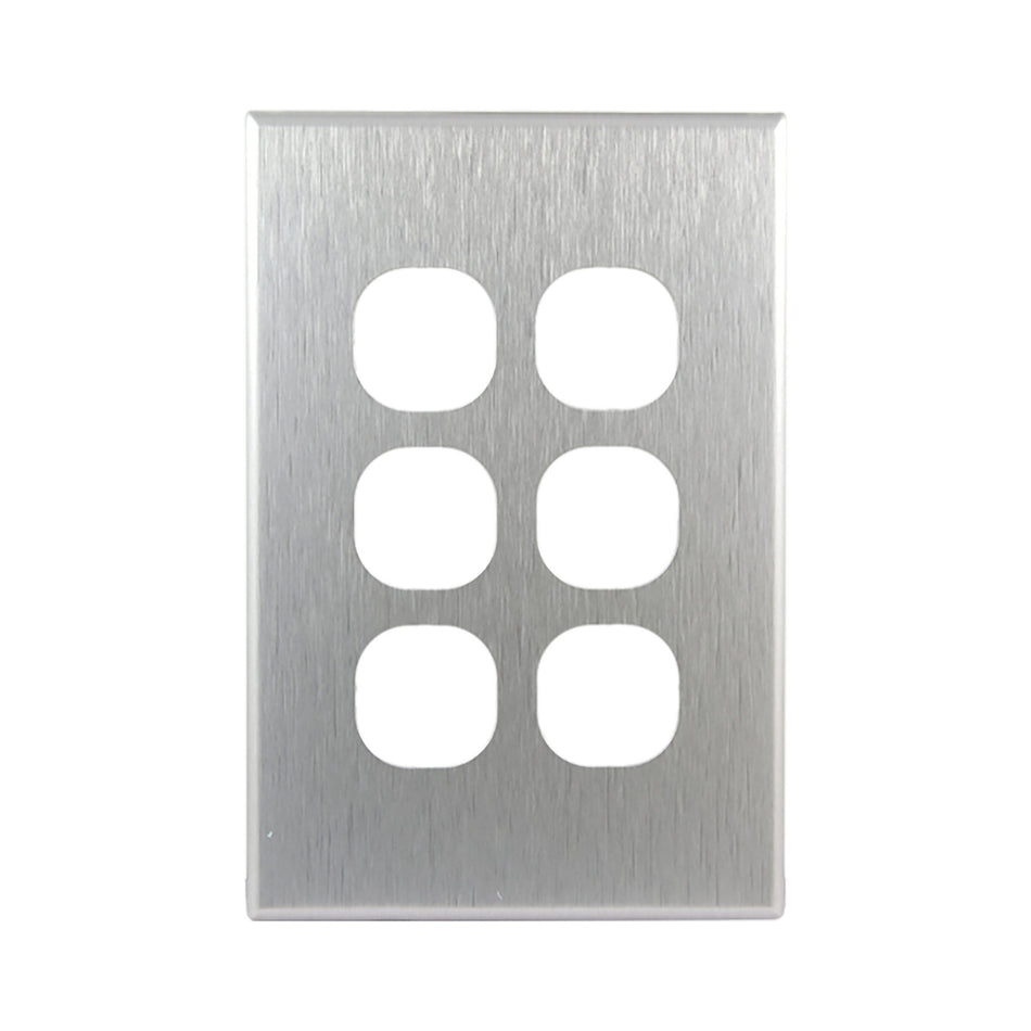 Aluminium Cover Plate for 6 Gang Switch GEO