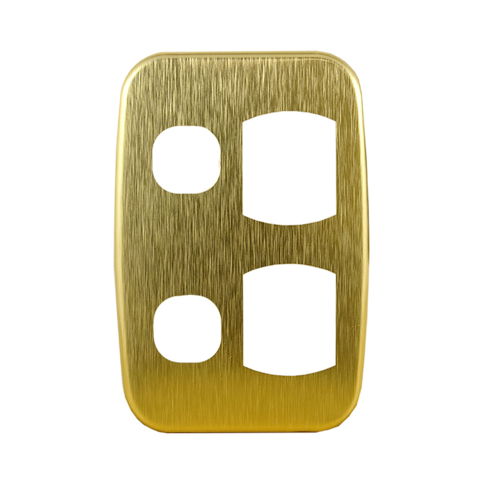 Brass Cover Plate Double GPO Vertical LUNA