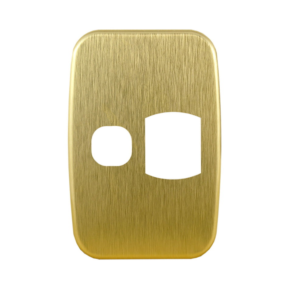 Brass Cover Plate Single GPO Vertical LUNA