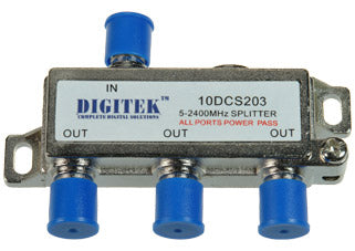 3 Way Splitter F type 5-2400MHz All Ports Power Pass