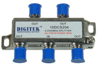 4 Way Splitter F Type 5-2400MHz All Ports Power Pass