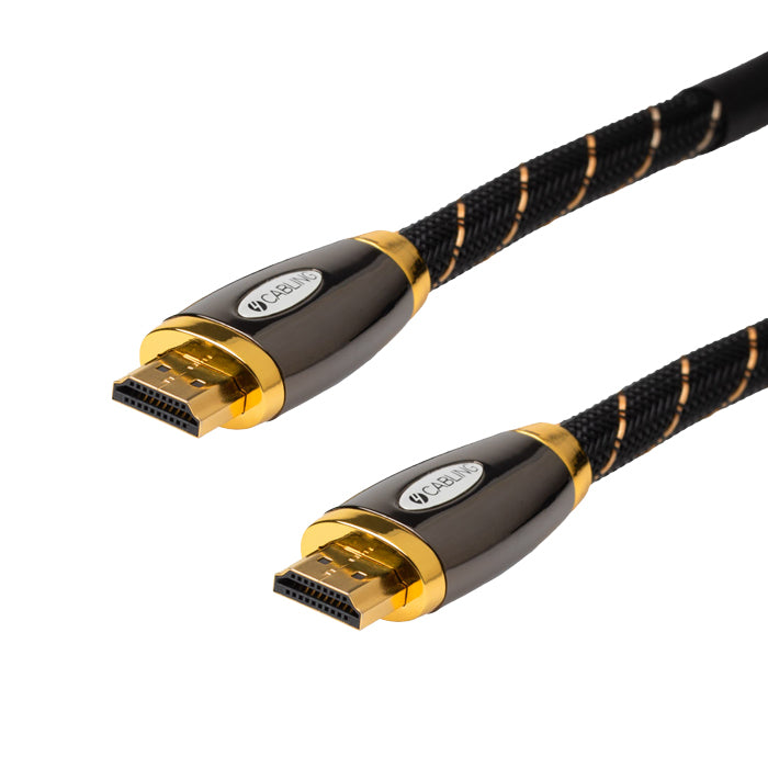 0.5m DELUXE Premium High Speed HDMI® cable with Ethernet Supports 4K@60Hz as specified in HDMI 2.0 | Black Mesh