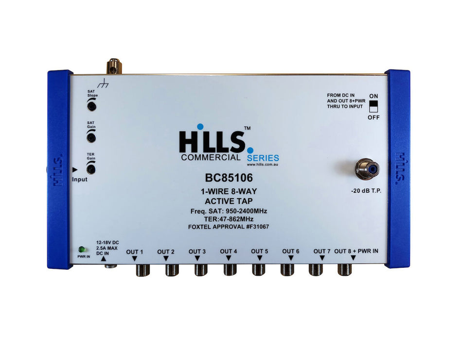 Hills Antenna BC85106 8-Way 2.4GHz Active Splitter