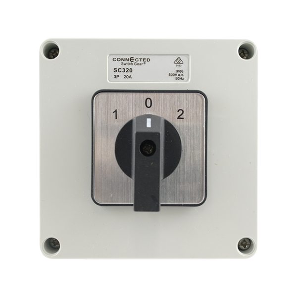 IP55 Changeover Switch 3 Pole 500V AC 20A