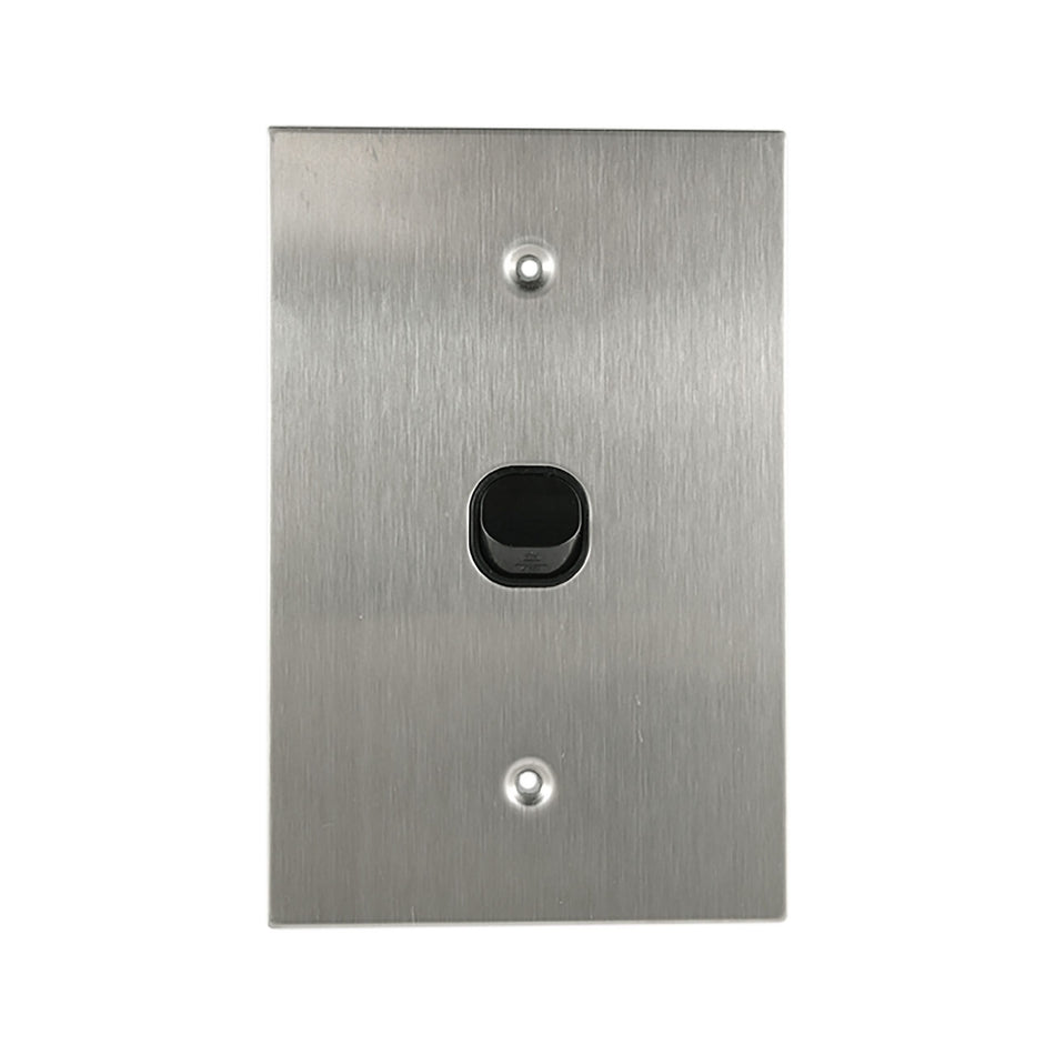 Stainless Steel Light Switch 1 Gang Vertical – BLACK