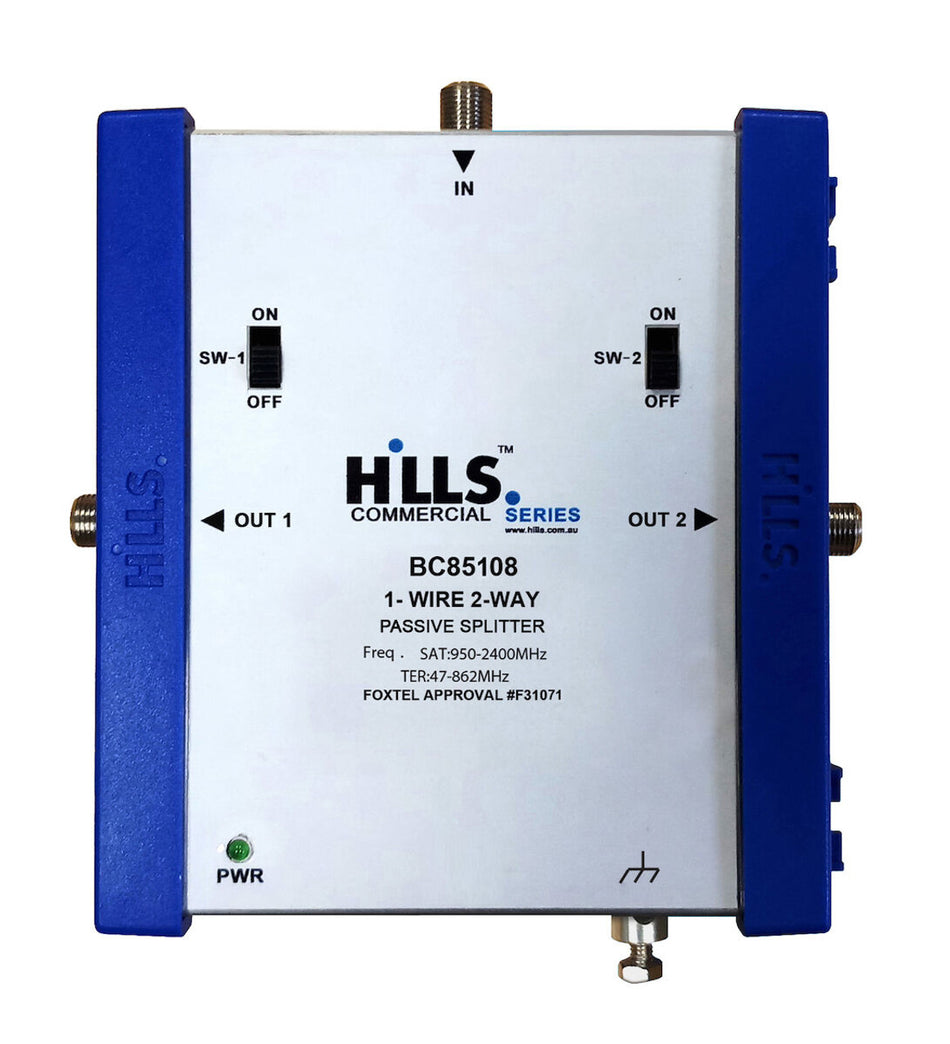 Hills Antenna BC85108 DC Switchable 2-Way Passive Splitter