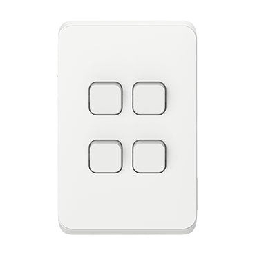 Clipsal Iconic 3044VA-VW | 4 Gang Switch 10AMP | Vivid White