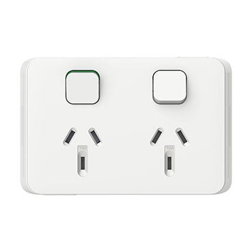 Clipsal Iconic 3025-VW | 10 AMP Double Power Point | Vivid White