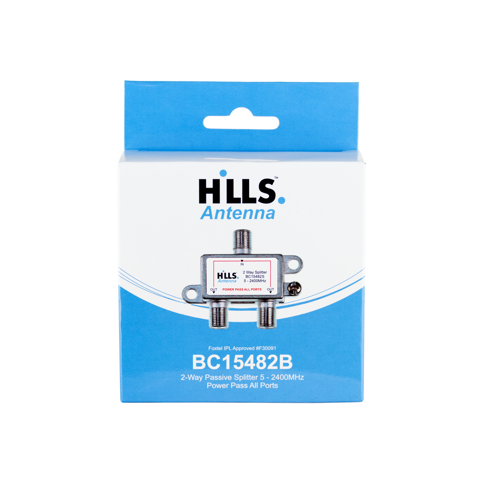 Hills Antenna BC15482B 2-Way Passive Splitter - Display Box