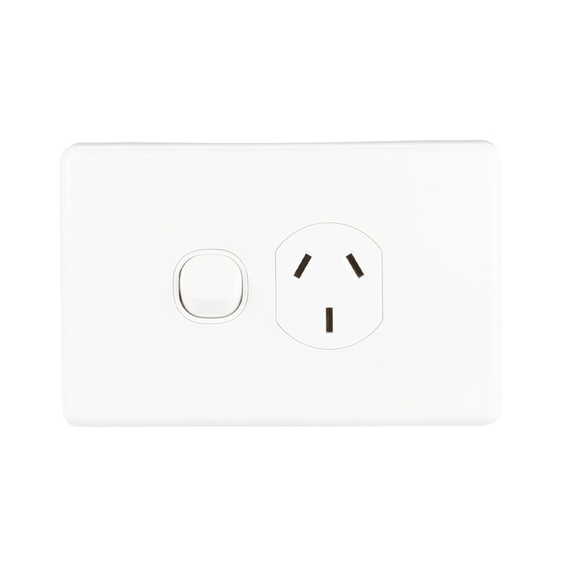 Clipsal Classic C2015-WE | 10 AMP Single Power Point | White Electric