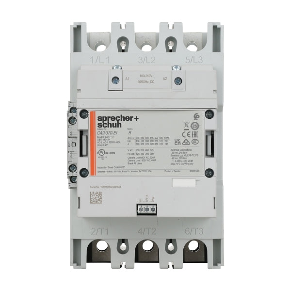 S&S CA9 Contactor 200kW 3Pole 100 to 250VAC and VDC Electronic Coil 1NO 1NC Contact Auxiliary***EMAIL/TEXT FOR PRICING***