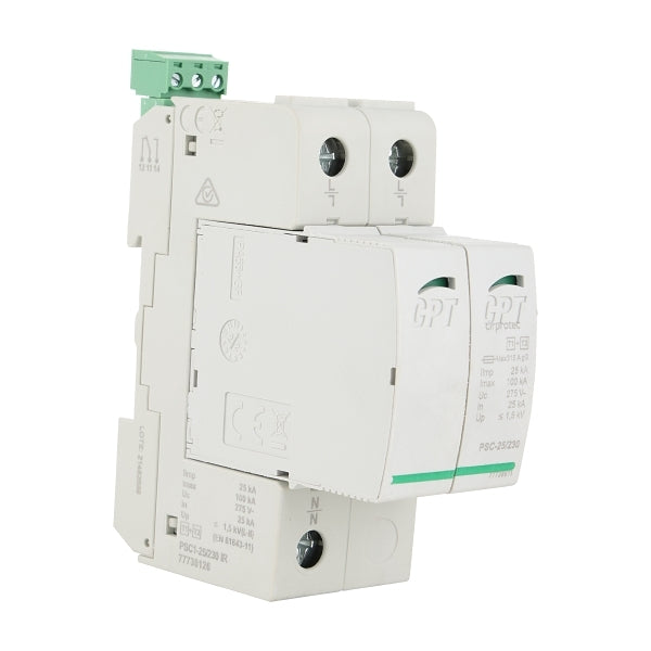 Cirprotec PSC Surge Protection Device Type 1 & 2, 1 Phase, L-N, Iimp 25kA Imax 100kA 240Vac***EMAIL/TEXT FOR PRICING***