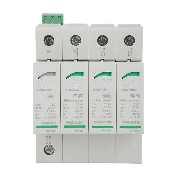 Cirprotec PSM Surge Protection Device Type 2 3 Phase L-L & L-N & N-PE Imax 20kA 400Vac***EMAIL/TEXT FOR PRICING***