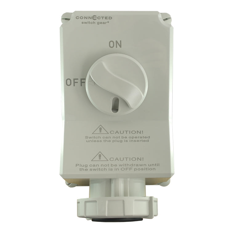 IP67 Combination Switched Socket Outlet Interlock 5 Pin 500V 63A