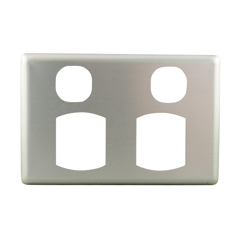 Metal Cover Plate Quick Fit Double Power Point