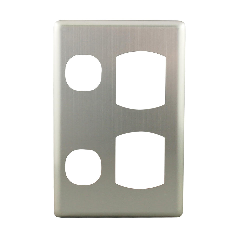 Metal Cover Plate Double Power Point – VERTICAL