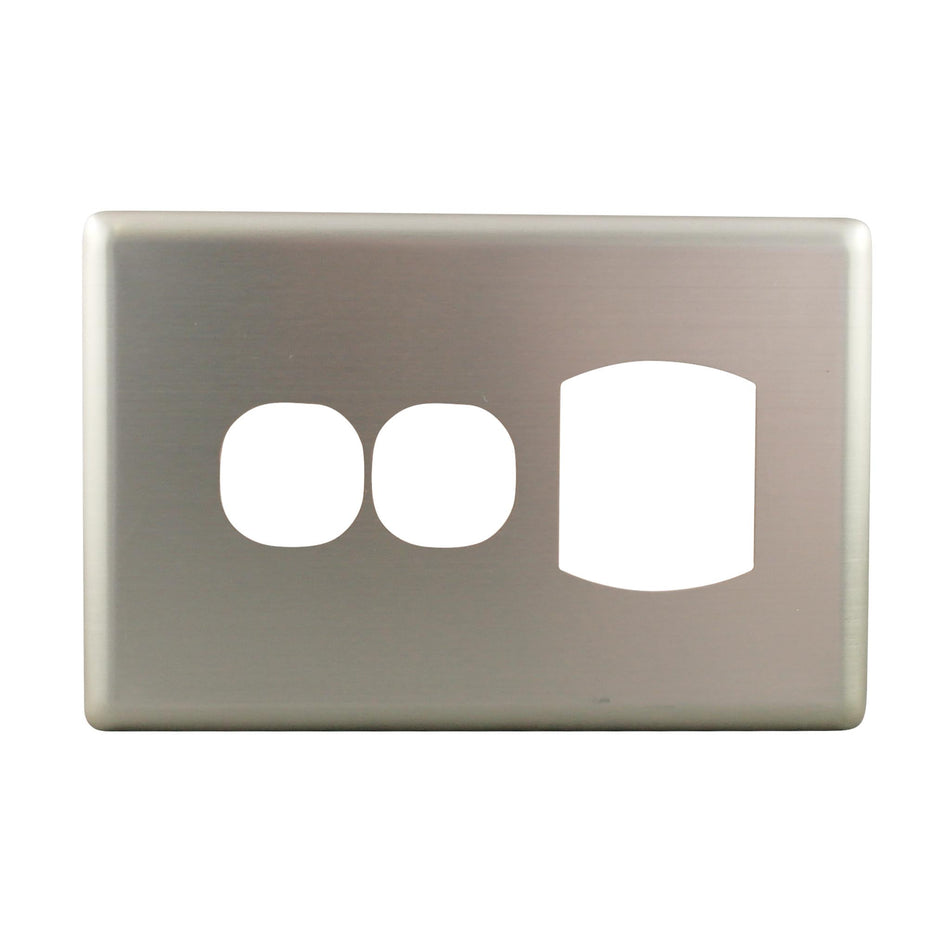 Metal Cover Plate Single Power Point with Extra Switch