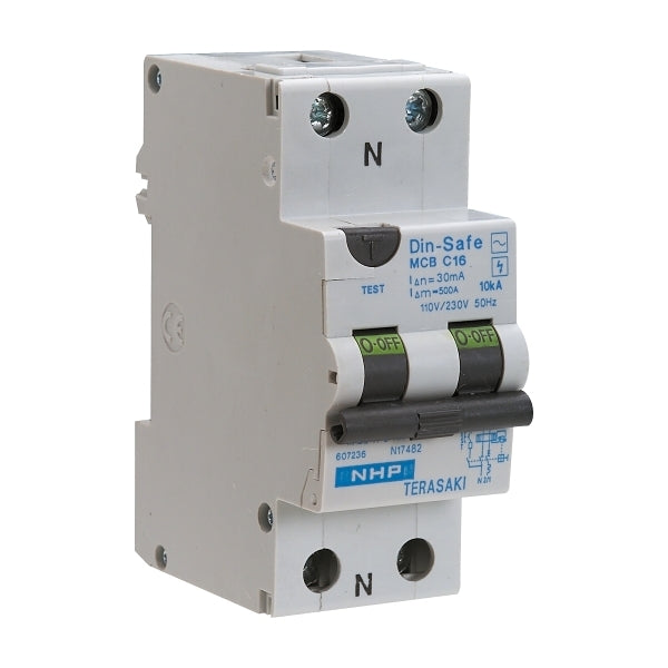 NHP DIN-T Residual Current Device Short Body w/ Overcurrent 10kA 25A 1Pole and N C Curve 30mA Type A***EMAIL/TEXT FOR PRICING***