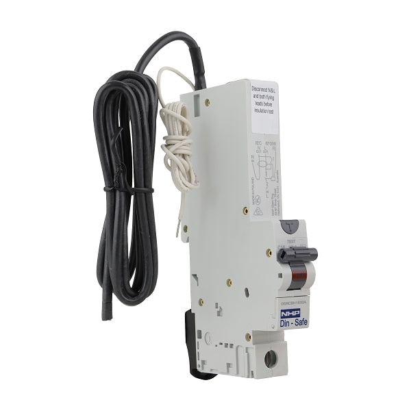 NHP DIN-T Residual Current Device Long Body w/ Overcurrent 10kA 10A 1Pole and N C Curve 100mA Type A***EMAIL/TEXT FOR PRICING***