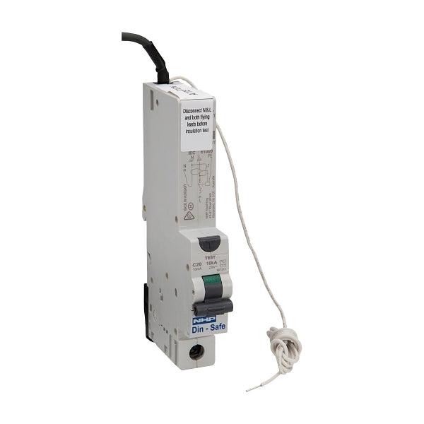 NHP DIN-T Residual Current Device Long Body w/ Overcurrent 10kA 10A 1Pole and N C Curve 10mA Type A***EMAIL/TEXT FOR PRICING***
