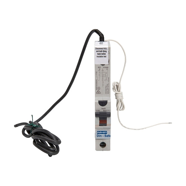 NHP DIN-T Residual Current Device Long Body w/ Overcurrent 6kA 10A 1Pole and N C Curve 30mA Type A***EMAIL/TEXT FOR PRICING***