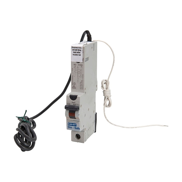 NHP DIN-T Residual Current Device Long Body w/ Overcurrent 6kA 20A 1Pole and N C Curve 30mA Type A***EMAIL/TEXT FOR PRICING***