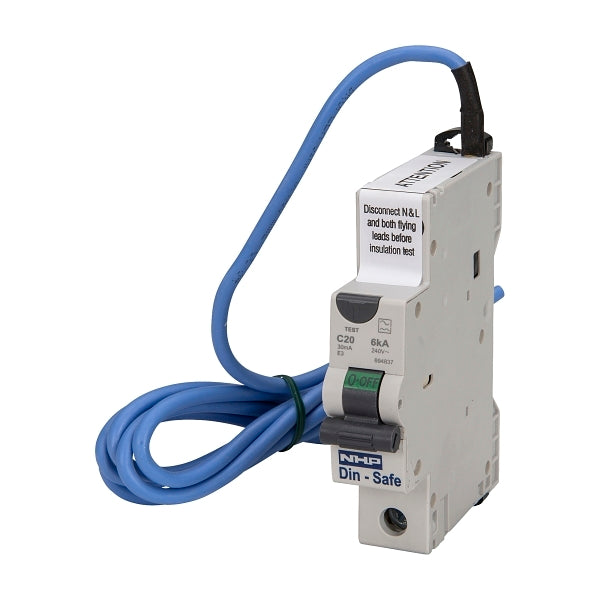 NHP DIN-T Residual Current Device Short Body w/ Overcurrent 6kA 10A 1Pole and N C Curve 30mA Type A***EMAIL/TEXT FOR PRICING***