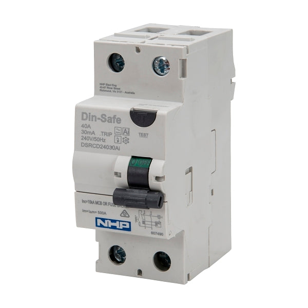 NHP DIN-T Residual Current Circuit Breaker RCCB 1Pole and Neutral 40A 30mA Type A***EMAIL/TEXT FOR PRICING***