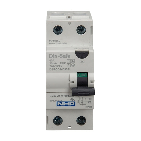 NHP DIN-T Residual Current Circuit Breaker RCCB 1Pole and Neutral 40A 30mA Type AI***EMAIL/TEXT FOR PRICING***