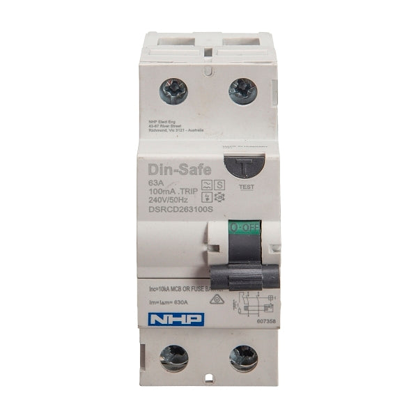 NHP DIN-T Residual Current Circuit Breaker RCCB 1Pole and Neutral 63A 300mA Type S***EMAIL/TEXT FOR PRICING***