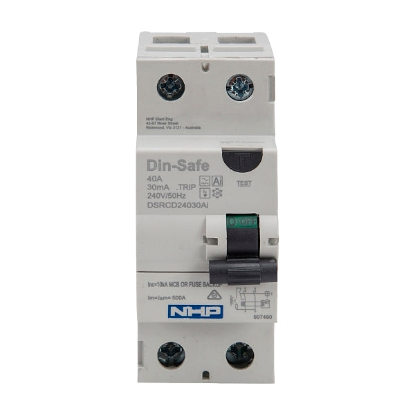 NHP DIN-T Residual Current Circuit Breaker RCCB 1Pole and Neutral 80A 100mA Type A***EMAIL/TEXT FOR PRICING***