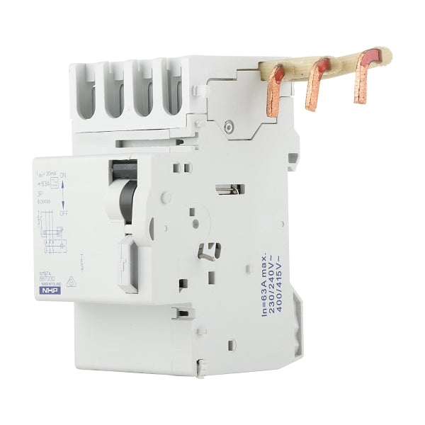 NHP DIN-T DINSAFE Residual Current Devices Add on module Clip On 3Pole 63A 30mA Type A***EMAIL/TEXT FOR PRICING***