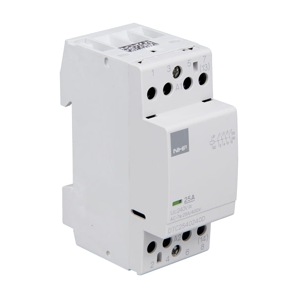 NHP DIN Contactors 25A 4 Normally Open Contacts 240V AC DC Coil***EMAIL/TEXT FOR PRICING***