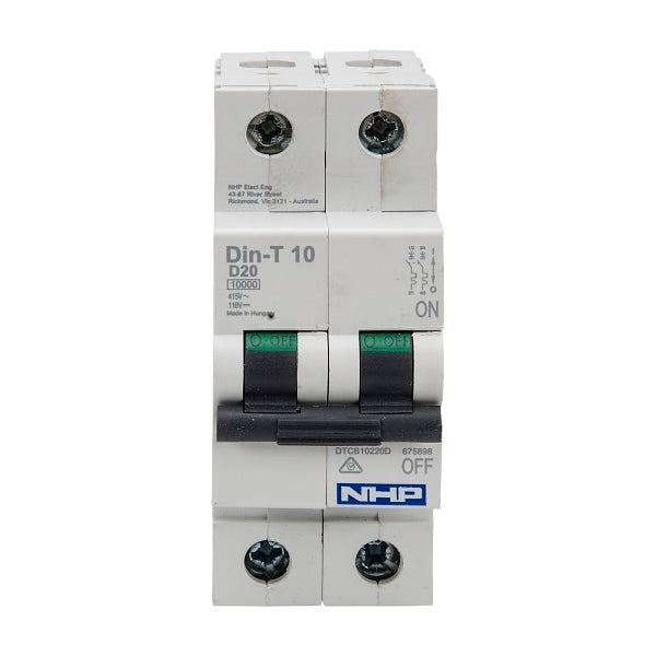 NHP DIN-T Miniature Circuit Breaker 10kA 2Pole 1A D Curve***EMAIL/TEXT FOR PRICING***