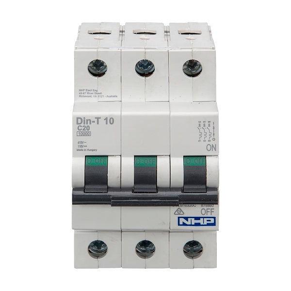 NHP DIN-T Miniature Circuit Breaker 10kA 3Pole 2A C Curve***EMAIL/TEXT FOR PRICING***