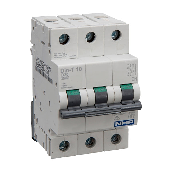 NHP DIN-T Miniature Circuit Breaker 10kA 3Pole 2A D Curve***EMAIL/TEXT FOR PRICING***