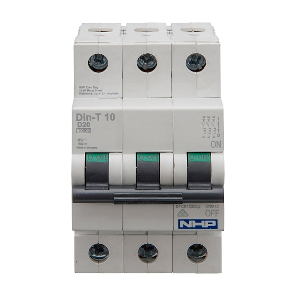 NHP DIN-T Miniature Circuit Breaker 10kA 3Pole 4A D Curve***EMAIL/TEXT FOR PRICING***