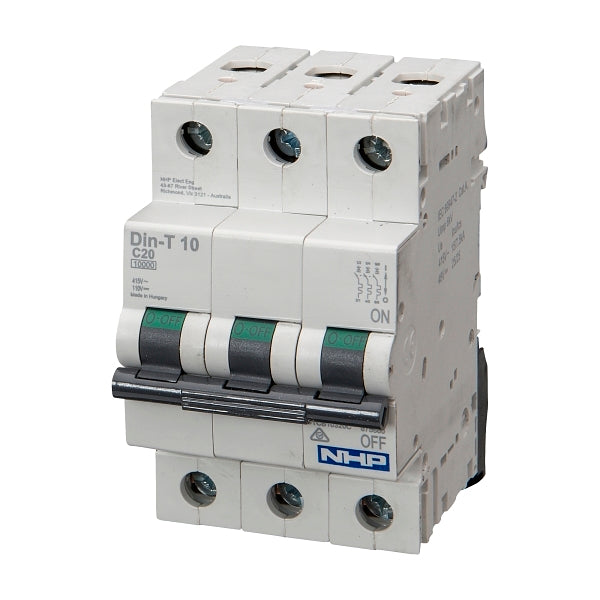 NHP DIN-T Miniature Circuit Breaker 10kA 3Pole 25A C Curve***EMAIL/TEXT FOR PRICING***