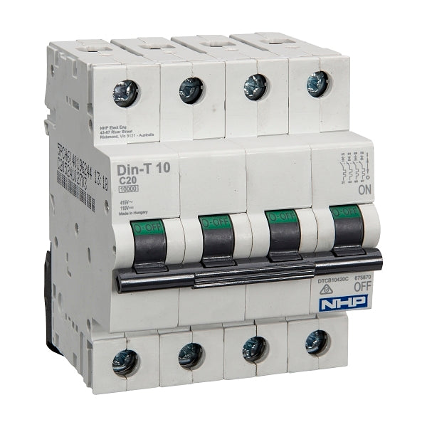 NHP DIN-T Miniature Circuit Breaker 10kA 4Pole 2A C Curve***EMAIL/TEXT FOR PRICING***