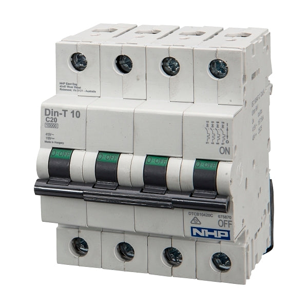 NHP DIN-T Miniature Circuit Breaker 10kA 4Pole 50A C Curve***EMAIL/TEXT FOR PRICING***