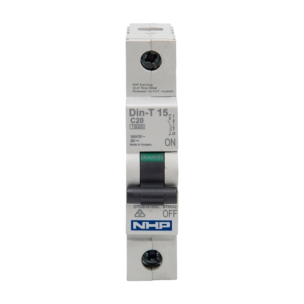 NHP DIN-T Miniature Circuit Breaker 25kA 1Pole 20A C Curve***EMAIL/TEXT FOR PRICING***