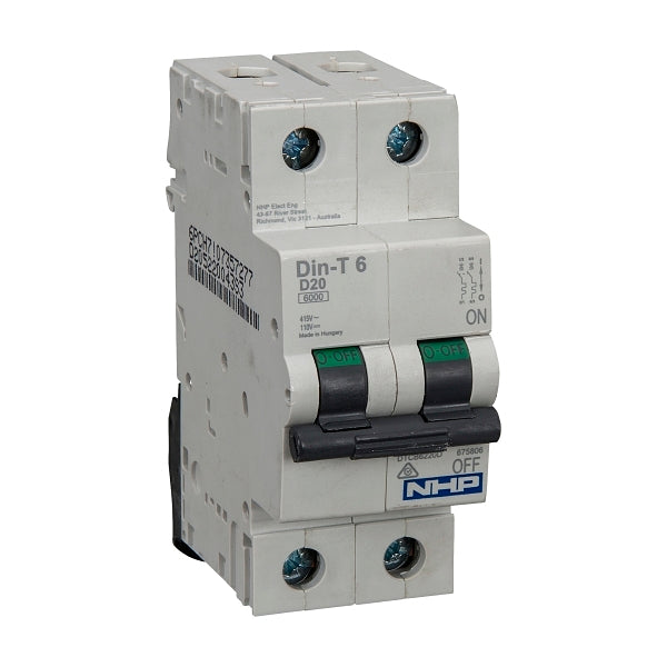 NHP DIN-T Miniature Circuit Breaker 6kA 2Pole 10A D Curve***EMAIL/TEXT FOR PRICING***