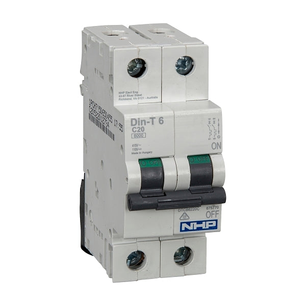 NHP DIN-T Miniature Circuit Breaker 6kA 2Pole 16A C Curve***EMAIL/TEXT FOR PRICING***