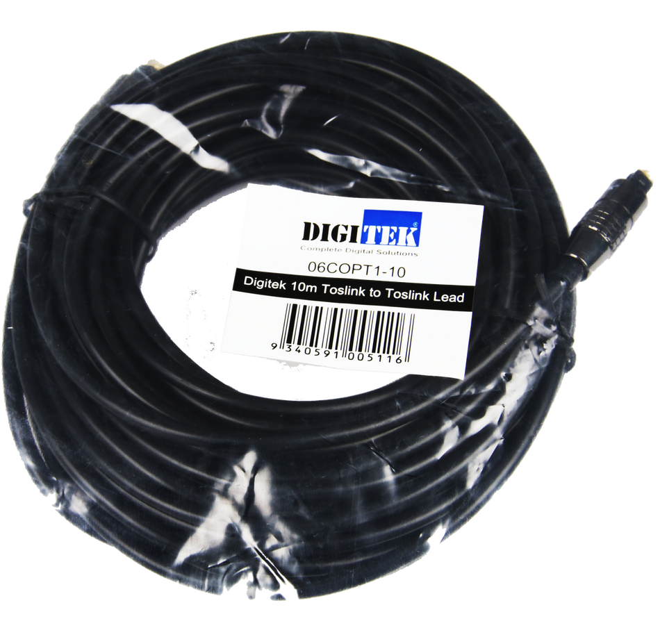 Digitek Toslink Optical Audio Lead - 10M